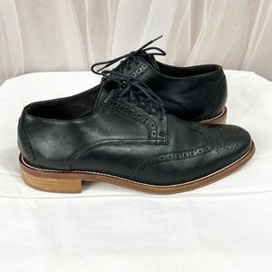 Fabianelli Black Leather Wingtip Brogue